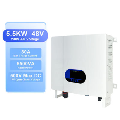 5.5kw 5.5kva caricabatterie ibrida solare 24V 48V DC a 220V AC Pure Sine Wave