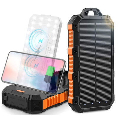ABS PC Outdoor Wireless 30000mAh Solar Power Bank con pannello solare