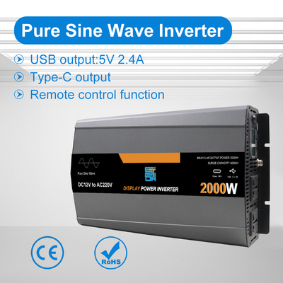 Un buon prezzo. Invertitore di potenza per onde sinusoidali pure da 2000 W a 12V/24V/48V DC a 110V/220V AC in linea
