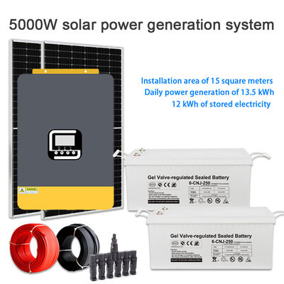 Un buon prezzo. High Efficiency 5KW Home Solar Power System – Off Grid Hybrid 5000W Panel Kit in linea