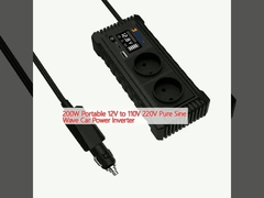 200W Portatile 12V a 110V 220V Pure Sine Wave Auto Power Inverter
